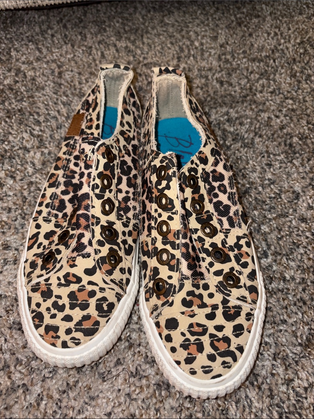 Blowfish Leopard Canvas Slip-Ons in Beige, Black, Brown